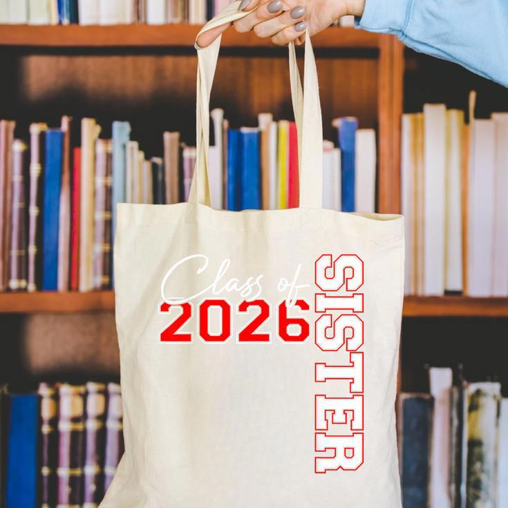 Senior Sister Class Of 2026 Proud Big Sis Graduation Family Canvas Tote Bag