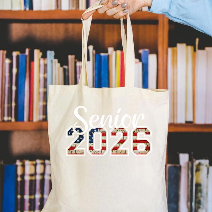 Senior Year 2026 American Flag USA Graduation Class Of 2026 Canvas Tote Bag