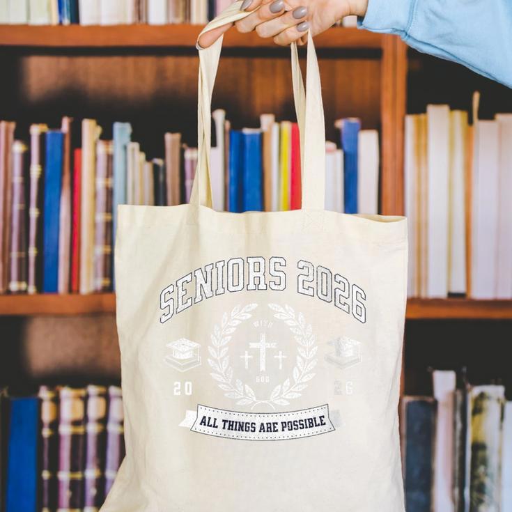 Seniors Class Of 2026 Christian Graduation Religious Grad Canvas Tote Bag