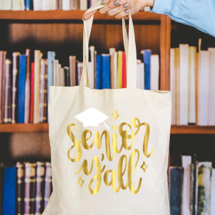 Seniors Y'All 2019 Graduation Tshirt High School College Canvas Tote Bag