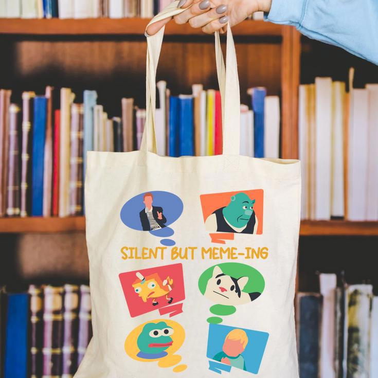 Silent But Meme-Ing Introvert Anti People Antisocial Quiet Canvas Tote Bag Silent But Meme-Ing Introvert Anti People Antisocial Quiet Canvas Tote Bag