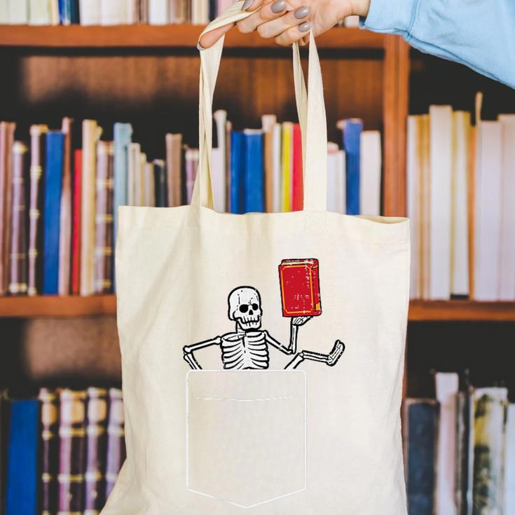 Skeleton Books Read Book Reading Librarian Across America Canvas Tote Bag Skeleton Books Read Book Reading Librarian Across America Canvas Tote Bag