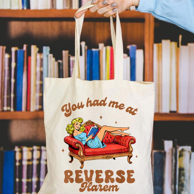 Smut Reader You Had Me At Reverse Harem Spicy Grey Book Canvas Tote Bag