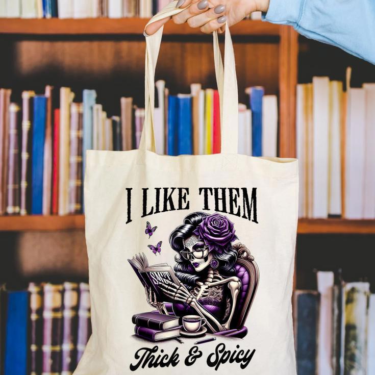Smut Reader Spicy Book Romance I Like Them Thick & Spicy Canvas Tote Bag Smut Reader Spicy Book Romance I Like Them Thick & Spicy Canvas Tote Bag