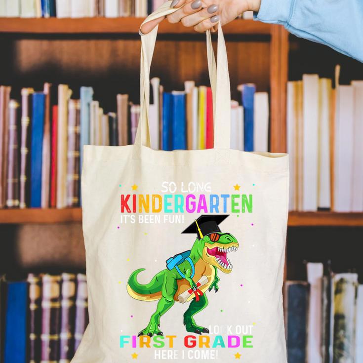 So Long Kindergarten Graduation Class 2025 Dinosaur Kids Canvas Tote Bag