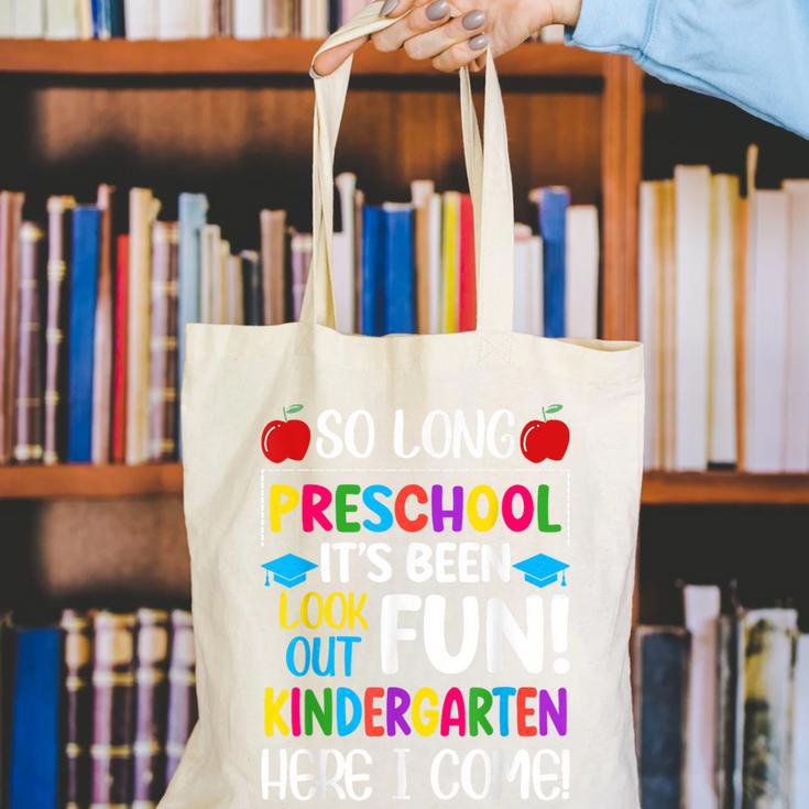 So Long Preschool Kindergarten Here I Come Graduation Canvas Tote Bag