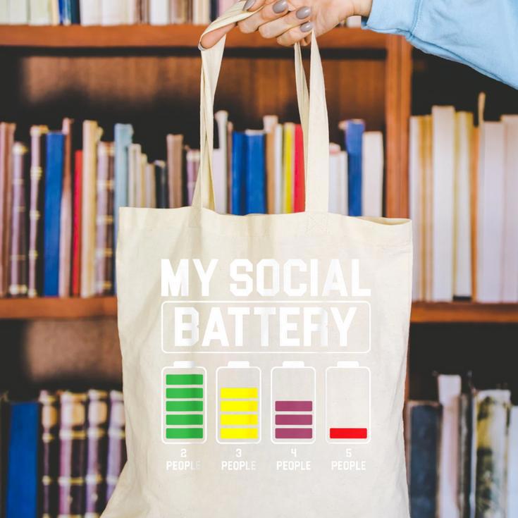 My Social Battery Introverted Low Energy Antisocial Canvas Tote Bag My Social Battery Introverted Low Energy Antisocial Canvas Tote Bag