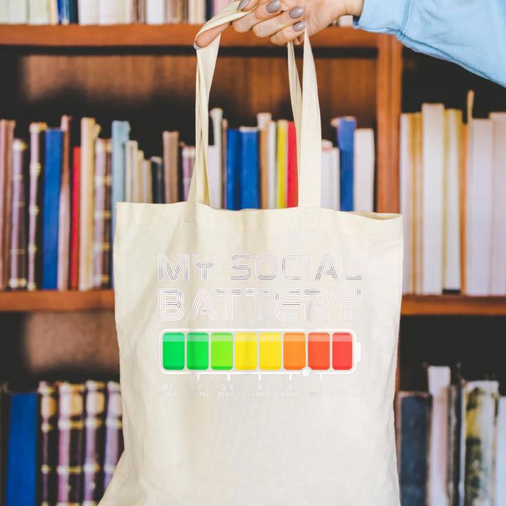 Social Battery Low Energy Antisocial Introvert Canvas Tote Bag Social Battery Low Energy Antisocial Introvert Canvas Tote Bag