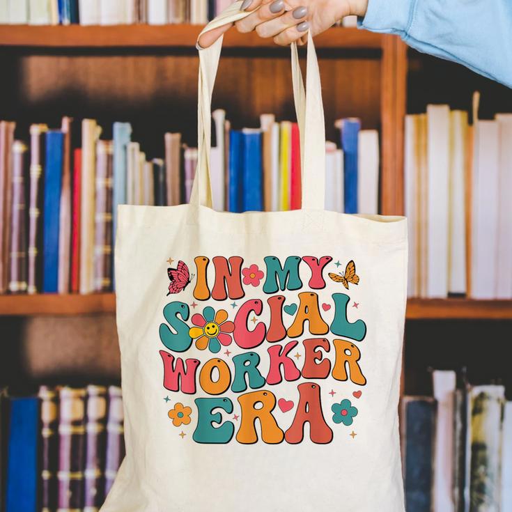 In My Social Worker Era Cute Social Worker Graduation MSW Canvas Tote Bag