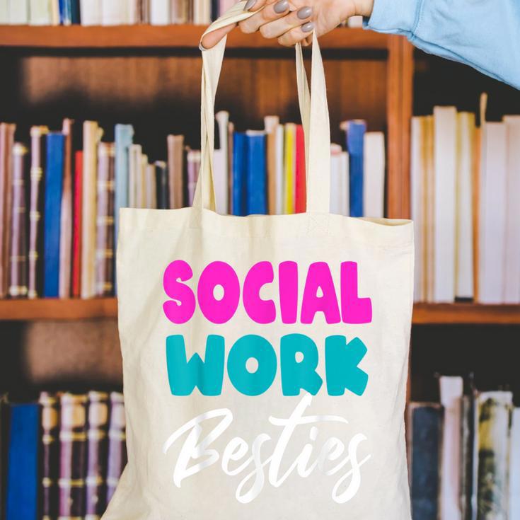 Social Worker Work Coworkers Best Friend Graduation MSW Canvas Tote Bag