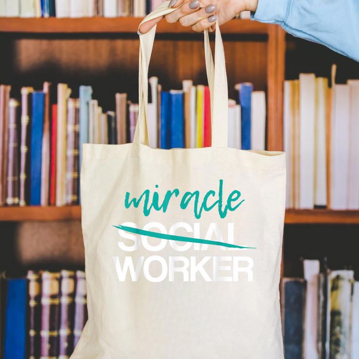 Social Worker Work Month MSW Graduation Masters Canvas Tote Bag