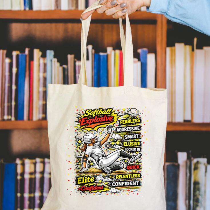Softball Slider Pop Comic Book Art Best Traits Fast Elite Canvas Tote Bag