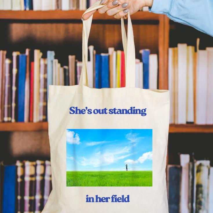 Out Standing In Her Field Graduation Tee Canvas Tote Bag