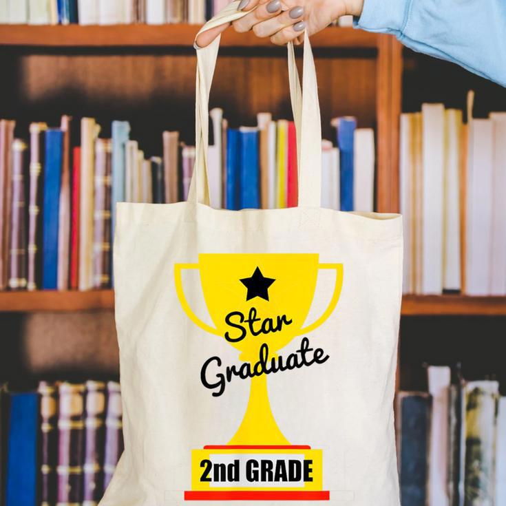 Star Graduate Second Grade Graduation Trophy Cup Canvas Tote Bag
