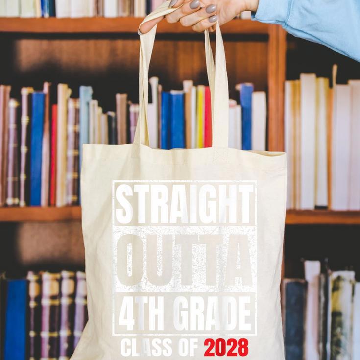 Straight Outta 4th Grade Graduation Class 2028 Fourth Grade Canvas Tote Bag