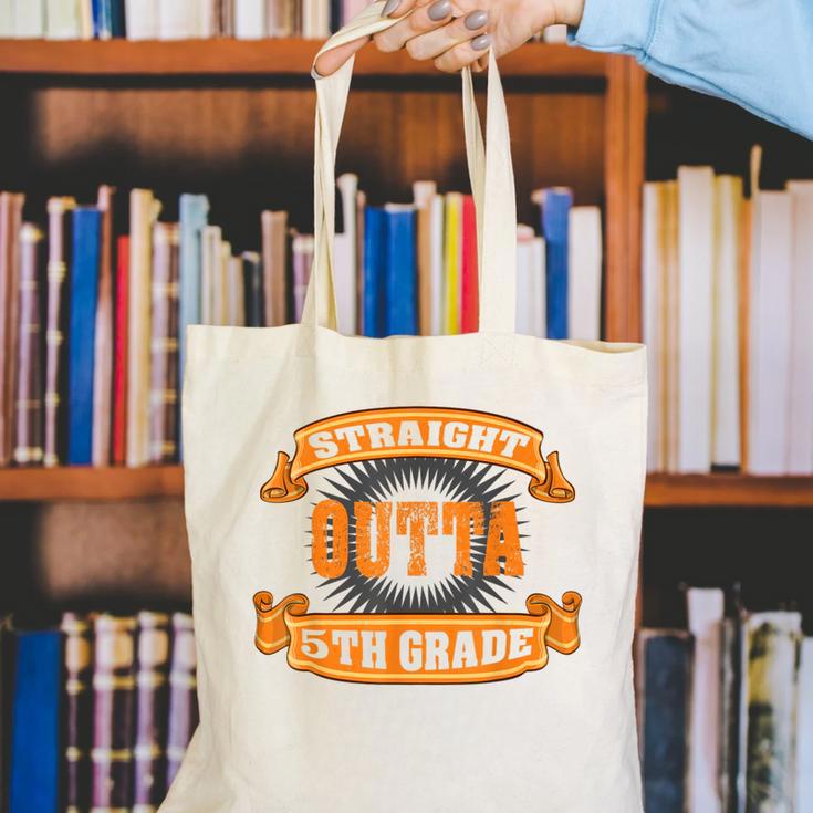 Straight Outta 5th Grade Shirt Fifth Graduation Boys Girls Canvas Tote Bag