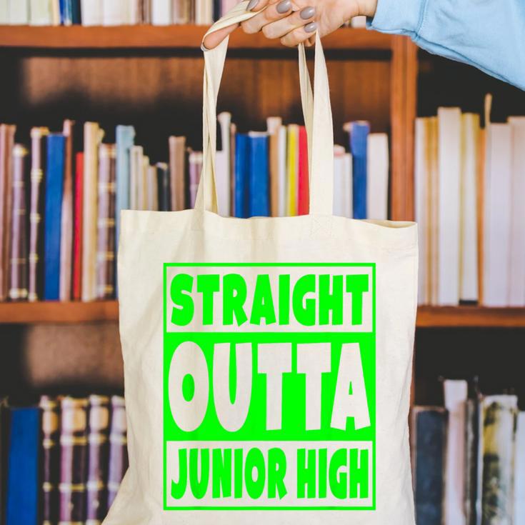 Straight Outta Junior High School Graduation T-Shirt Canvas Tote Bag