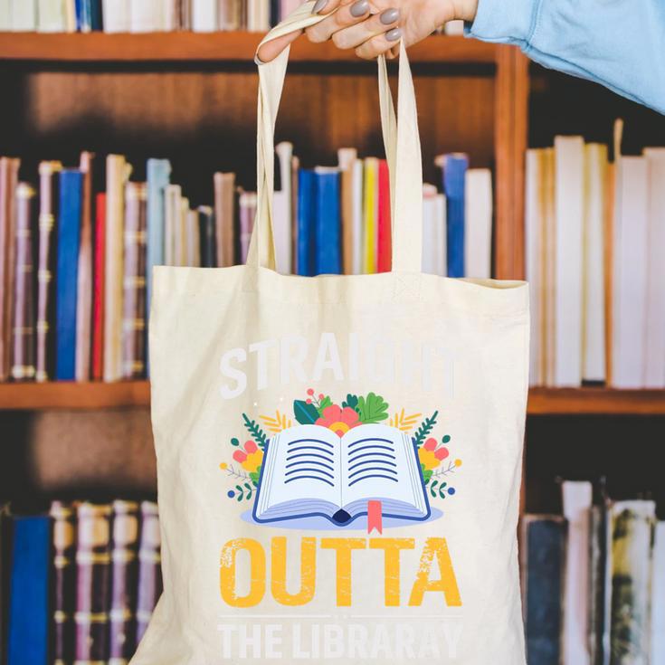 Straight Outta The Library Book Lover Men Women Premium Tri-Blend Canvas Tote Bag