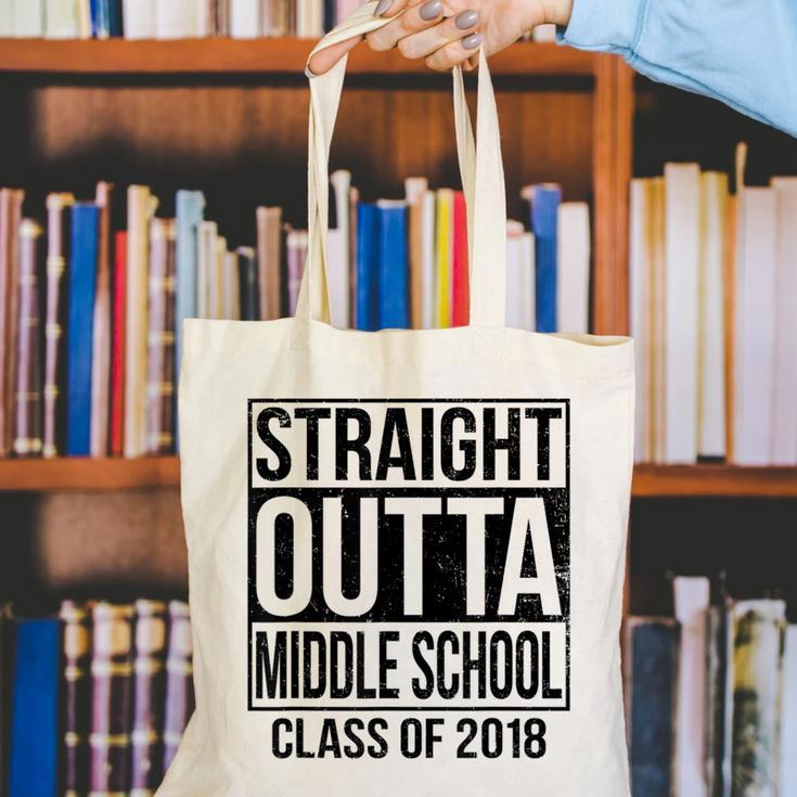 Straight Outta Middle School Graduation Canvas Tote Bag