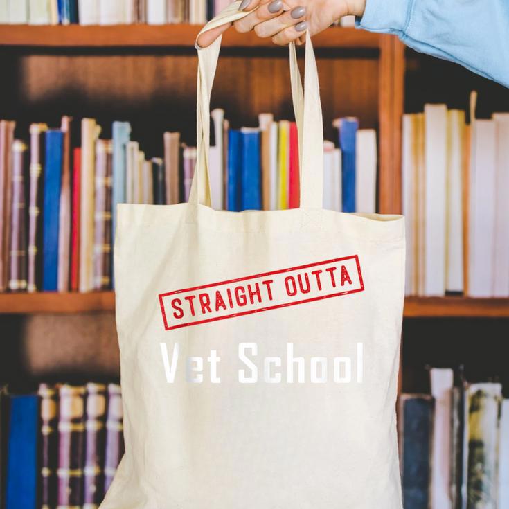 Straight Outta Vet School Graduation Veternarians I Survived Canvas Tote Bag
