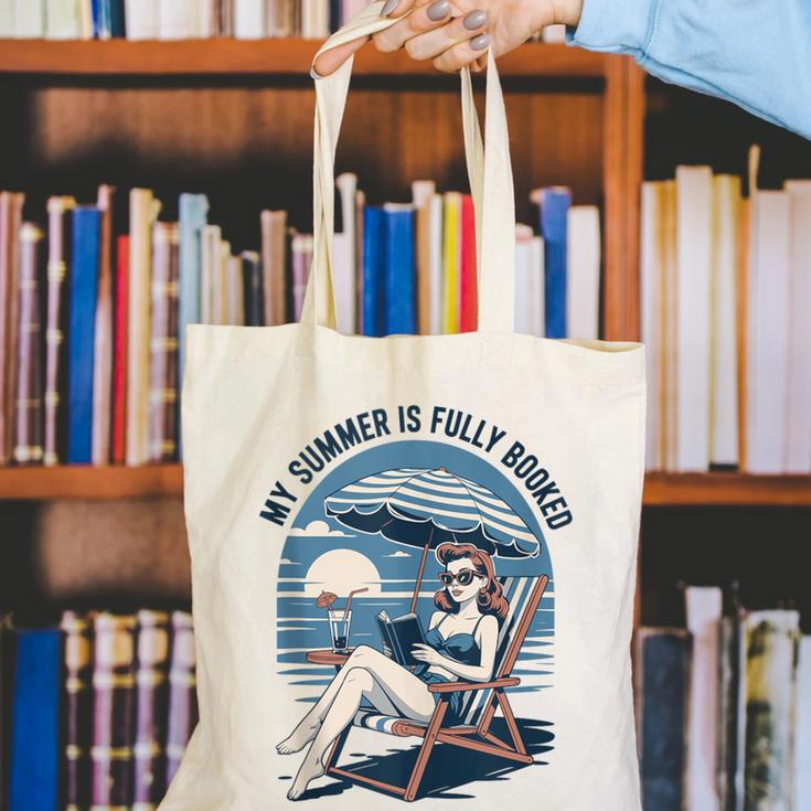 My Summer Is Fully Booked Fun Girls Summer Book Lovers Canvas Tote Bag