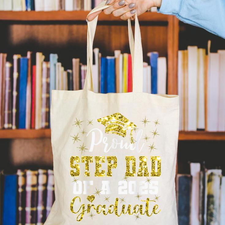 Super Proud Step Dad Of 2025 Graduate Graduation Family Canvas Tote Bag
