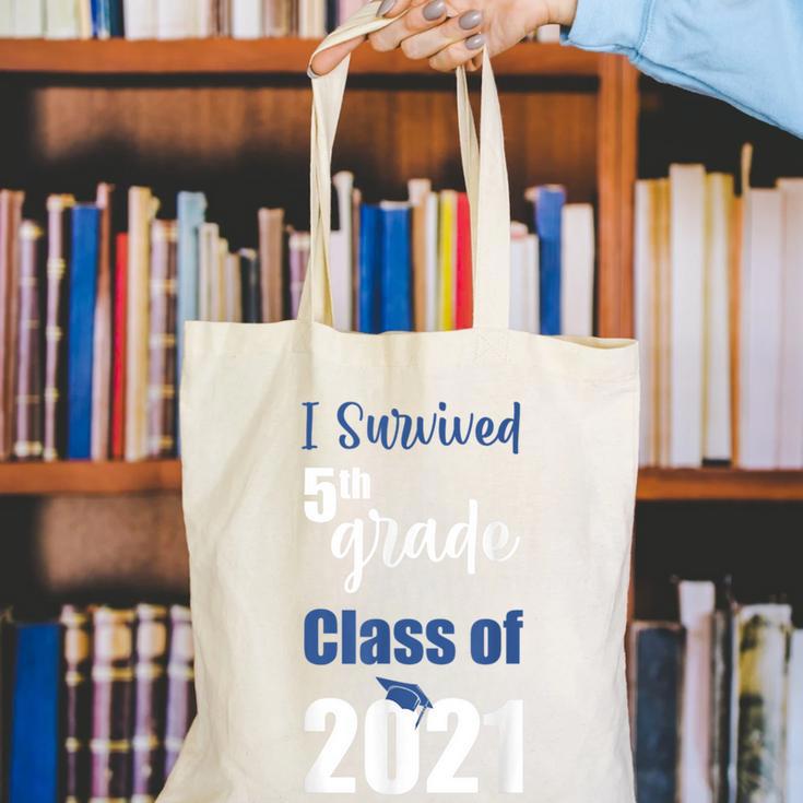 I Survived 5th Grade Class Of 2021 Quarantined Graduation 2 Canvas Tote Bag