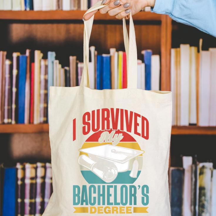 I Survived My Bachelor's Degree Party Bachelor Graduation Canvas Tote Bag