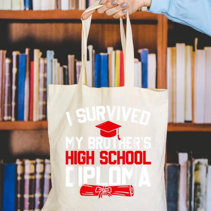 I Survived My Brother's High School Diploma Graduation Canvas Tote Bag