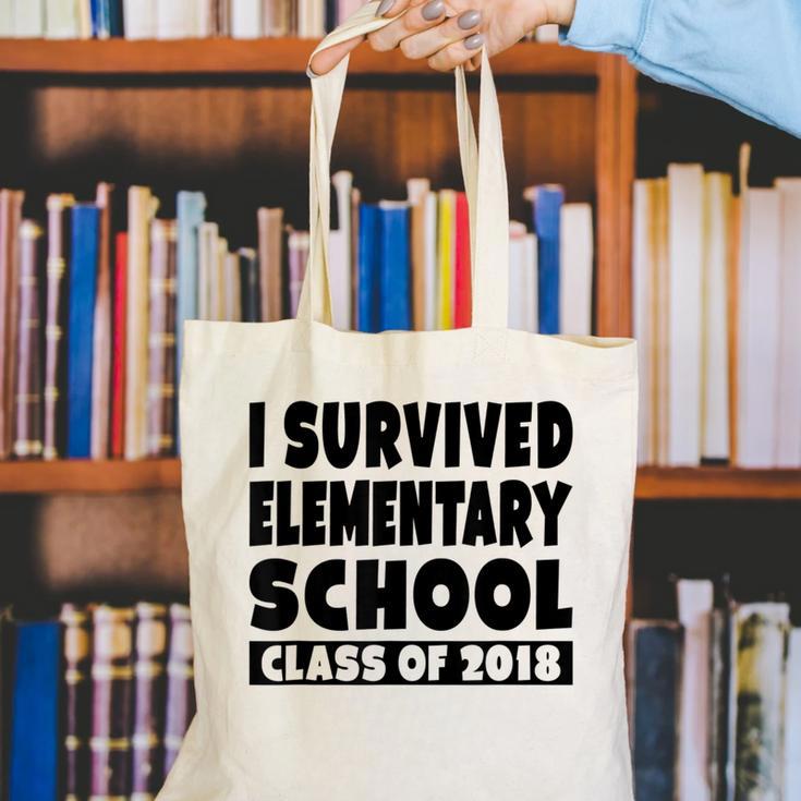 I Survived Elementary School Class Of 2018 Graduation Shirt Canvas Tote Bag