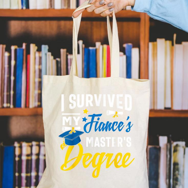 i Survived My Fiance's Masters Degree Graduation Gifts Canvas Tote Bag