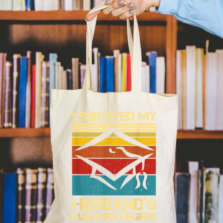 I Survived My Husband's Master's Degree Graduation Canvas Tote Bag