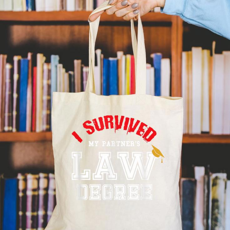 I Survived My Partner's Law Degree Graduation Shirt Canvas Tote Bag