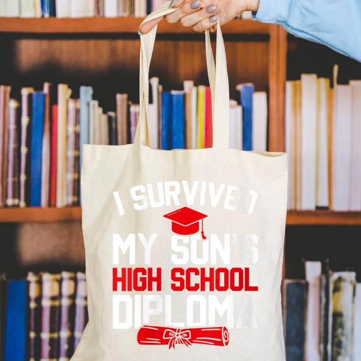 I Survived My Son's High School Diploma Graduation Canvas Tote Bag