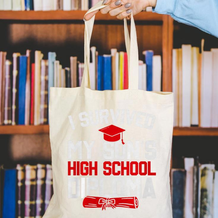 I Survived My Son's High School Diploma Graduation Premium Canvas Tote Bag