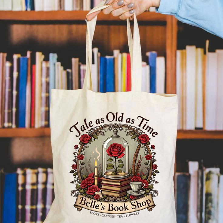 Tale As Old As Time Belle's Book Shop Book Coffee Book Canvas Tote Bag Tale As Old As Time Belle's Book Shop Book Coffee Book Canvas Tote Bag
