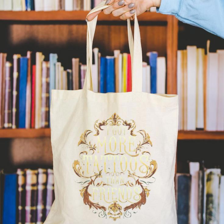 I Have More Tattoos Than Friends Introvert Canvas Tote Bag I Have More Tattoos Than Friends Introvert Canvas Tote Bag