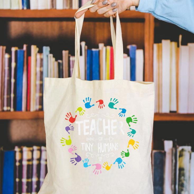 Teacher Of Tiny Humans Preschool Kindergarten Graduation Canvas Tote Bag