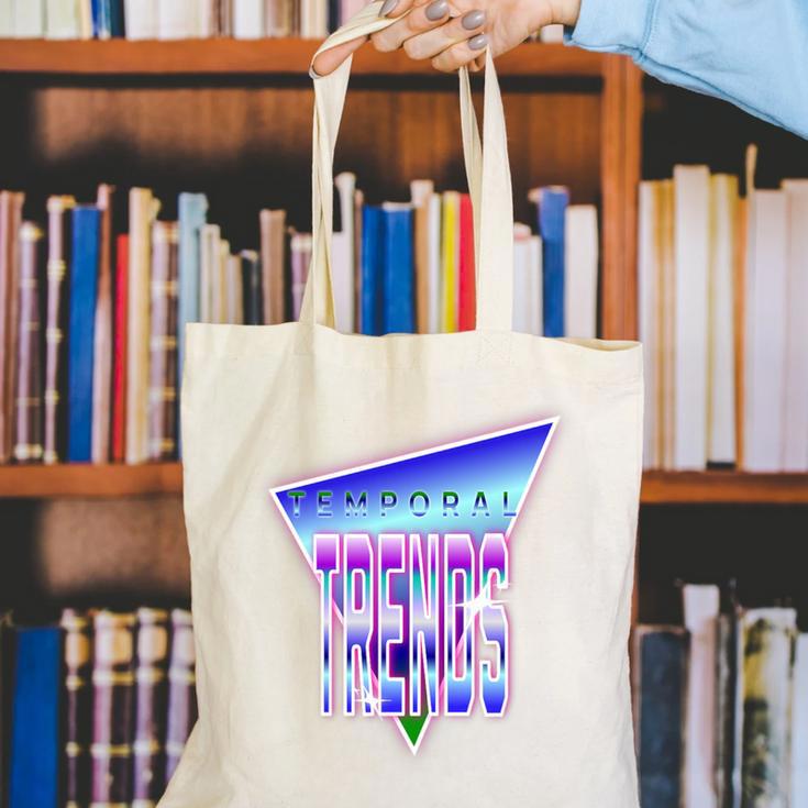 Temporal Trends Vaporwave Style Retro Nostalgia Look Premium Tri-Blend Canvas Tote Bag