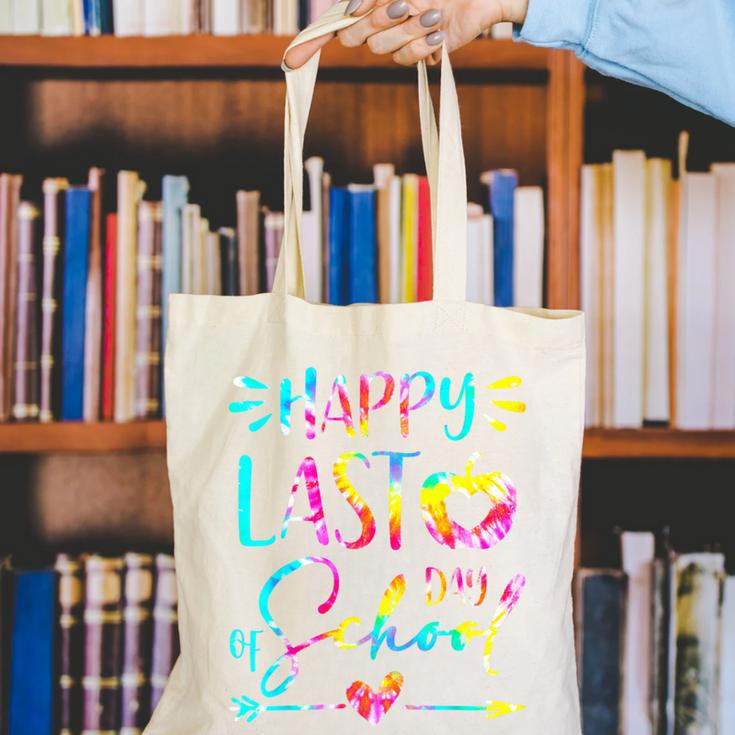 Tie Dye Happy Last Day Of School Graduation Teacher Student Canvas Tote Bag