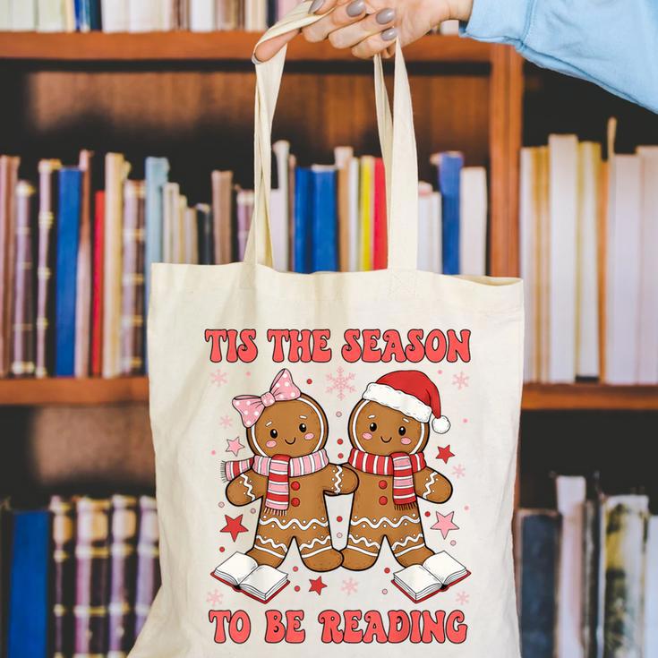 Tis The Season Reading Christmas Shirt Book Lovers Teacher Canvas Tote Bag