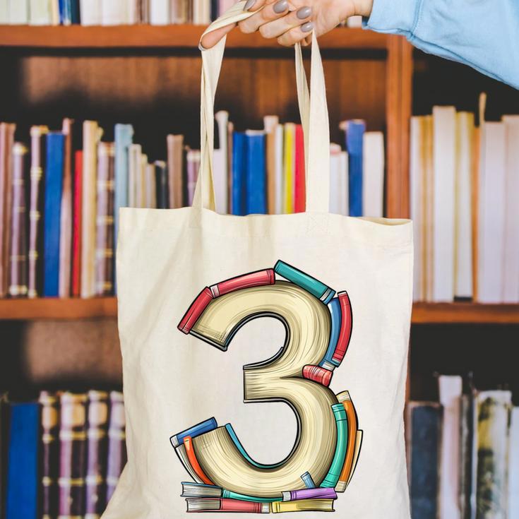 Toddler 3rd Birthday Books Themed 3 Year Old Boys Kids Girls Canvas Tote Bag