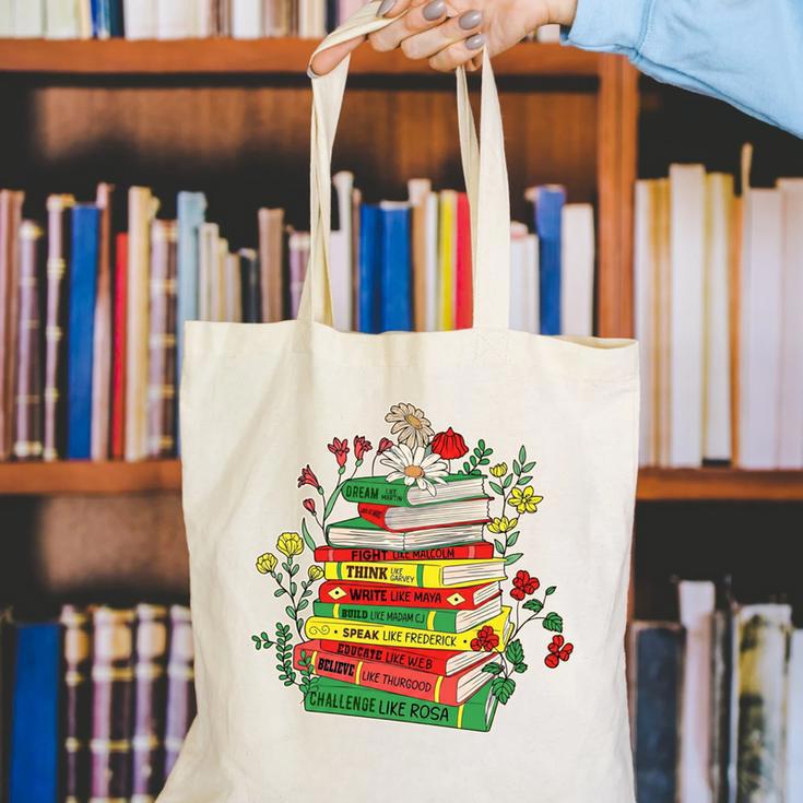 History Month Black History Shirts Book Lover Teacher Canvas Tote Bag