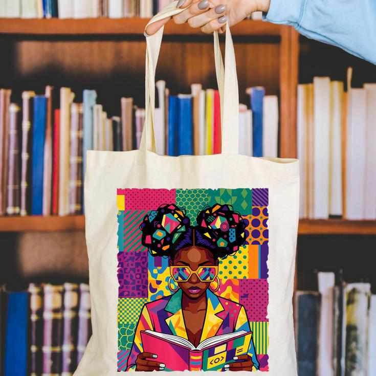 History Month Educated Black Women Girls Reading Book Canvas Tote Bag