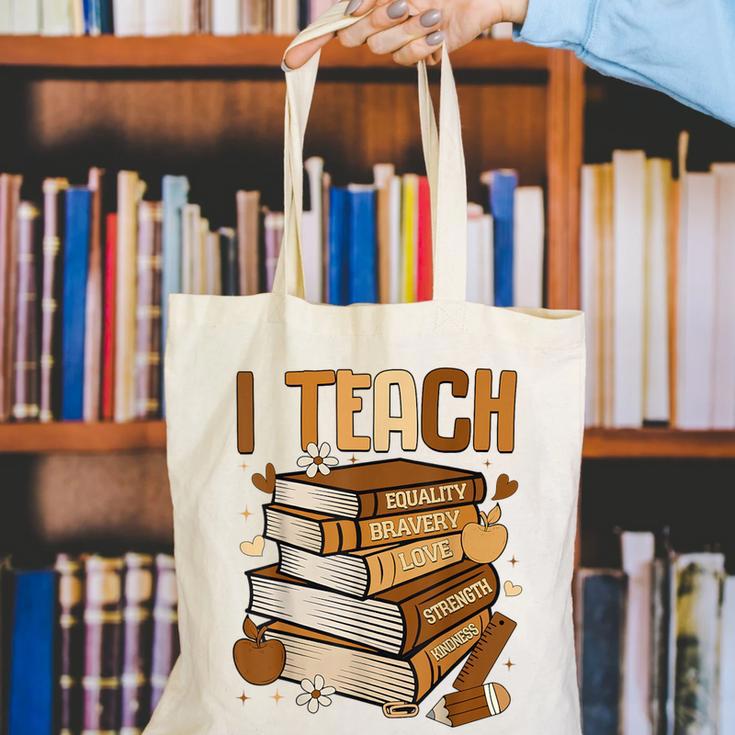History Month I Teach Melanin Book Black Teacher Canvas Tote Bag