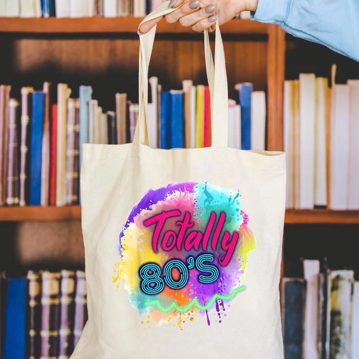 Totally 80's Tie Dye Retro Vibes 1980s Style Nostalgia Canvas Tote Bag Totally 80's Tie Dye Retro Vibes 1980s Style Nostalgia Canvas Tote Bag