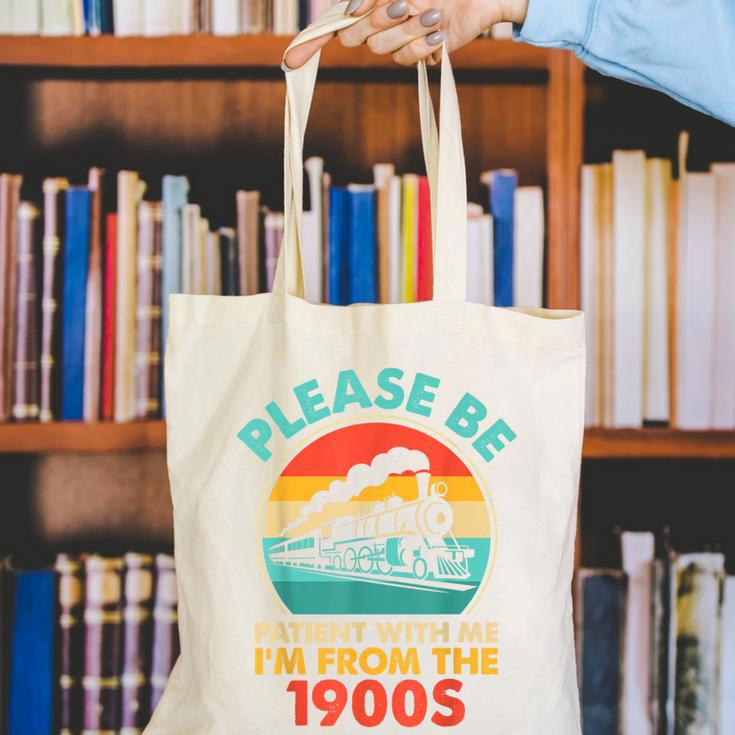 Train Please Be Patient I'm From The 1900s Men Canvas Tote Bag