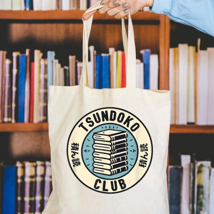 Tsundoku Club Book Lovers Bibliophile Booktok Reading Canvas Tote Bag