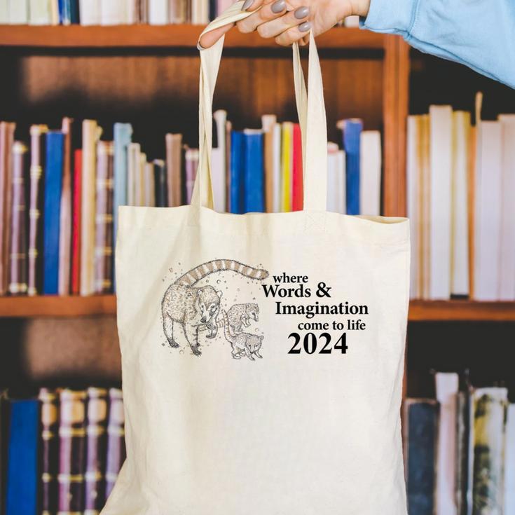 Tucson Festival Of Book TFOB 2024 Coatimundi Mascot Canvas Tote Bag