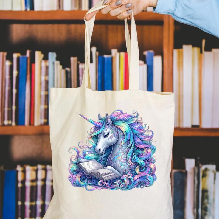 Unicorn Reading For Book Lovers Readers Canvas Tote Bag